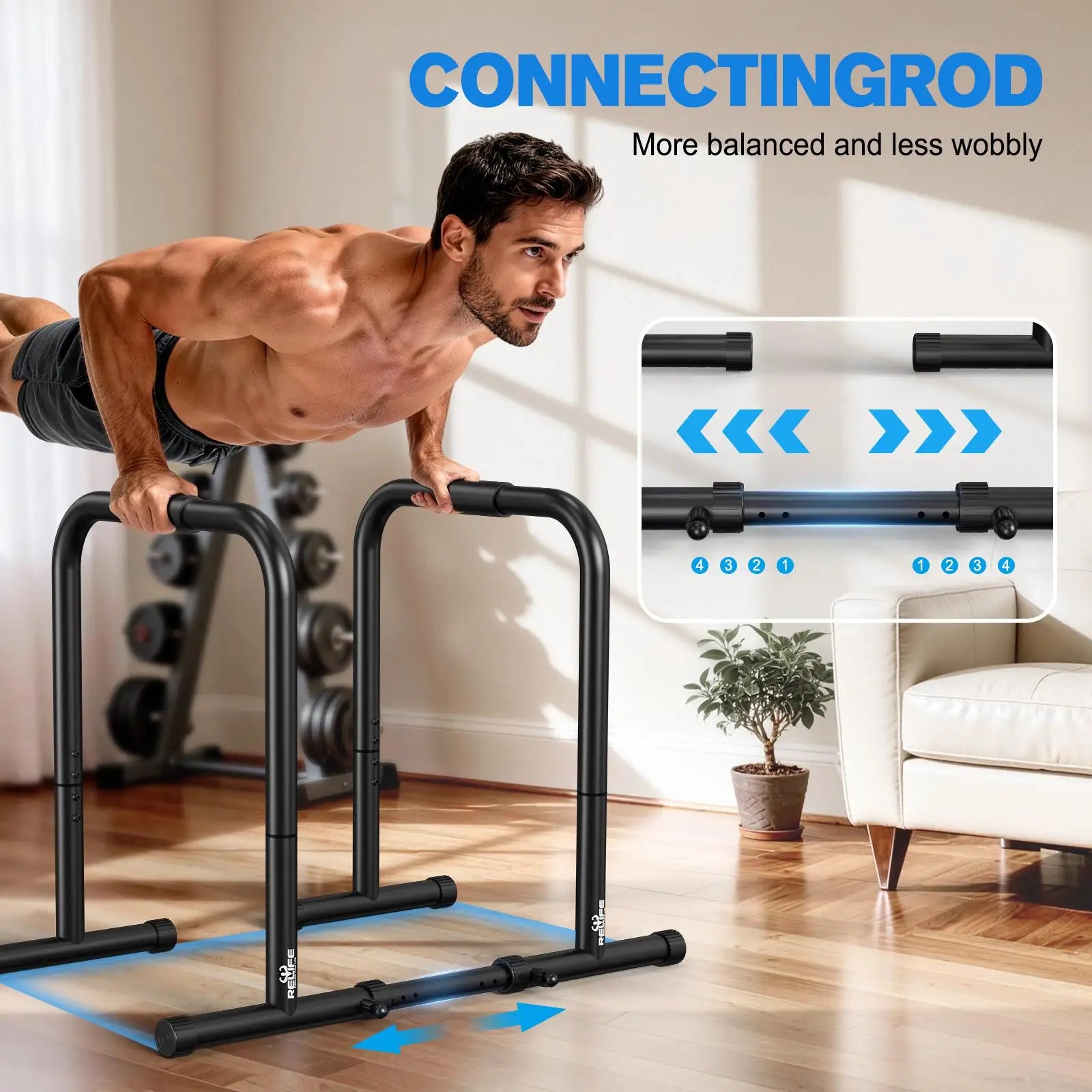 PowerDip Adjustable Home Strength Bars